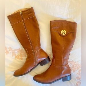 Tory Burch women's size 39 Euro 8.5 Selma pebbled brown leather riding boots